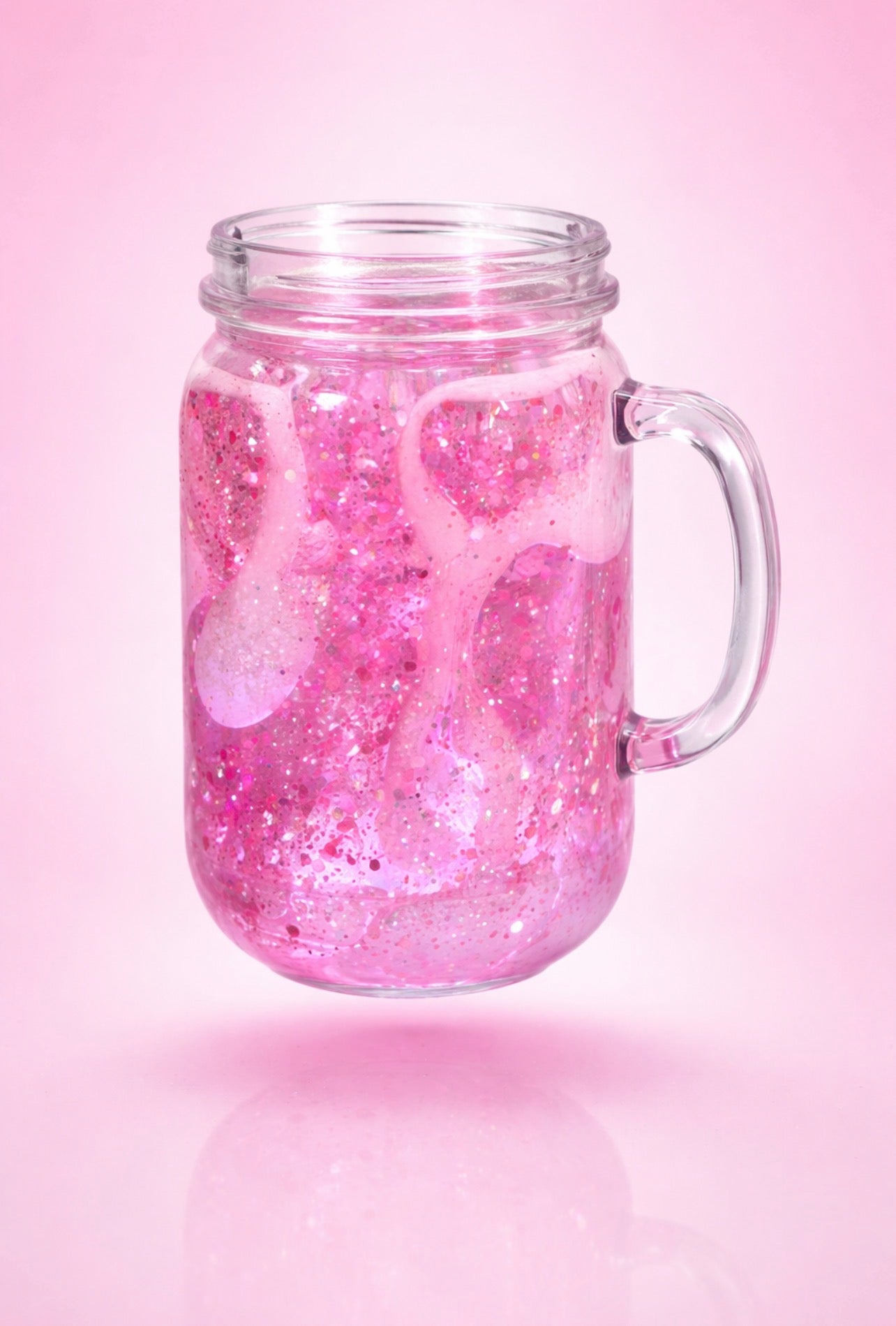 20oz Pink Glitter White Lava Tumbler