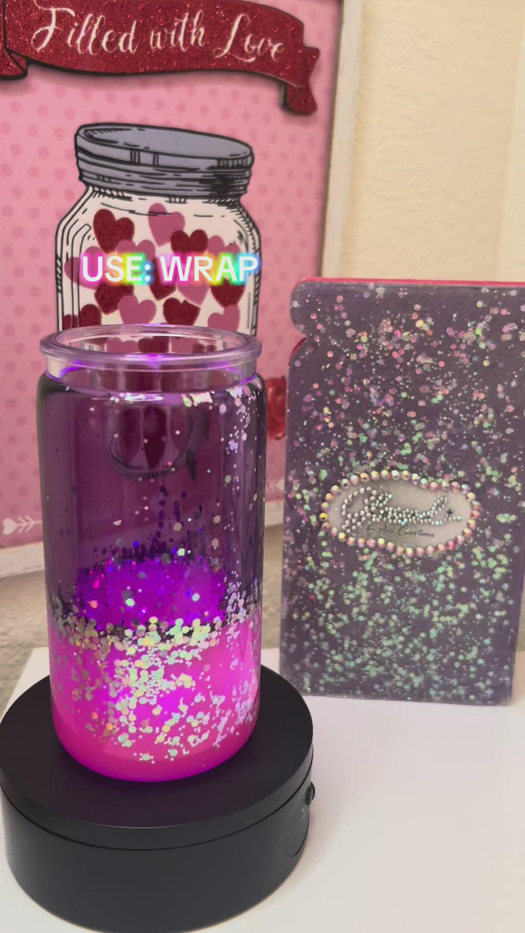 Purple sparkle cup