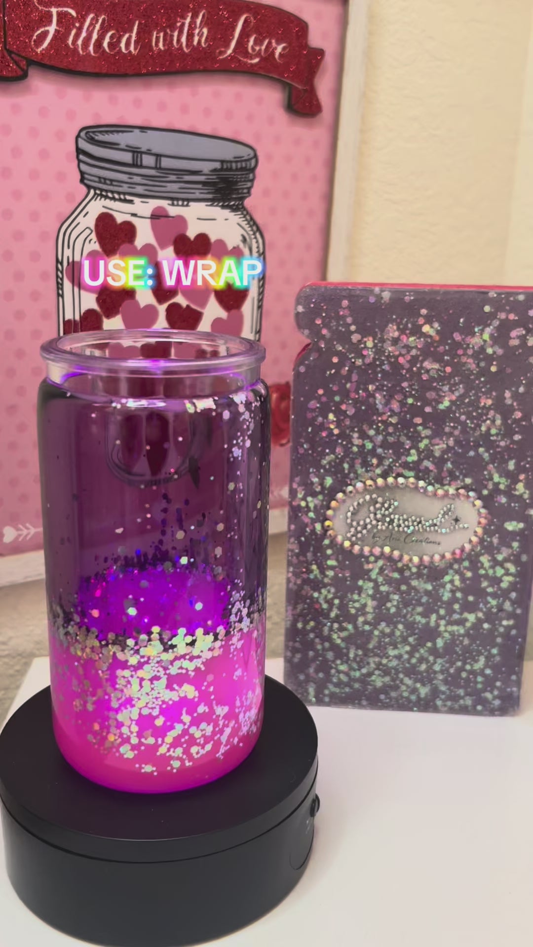 Purple sparkle cup