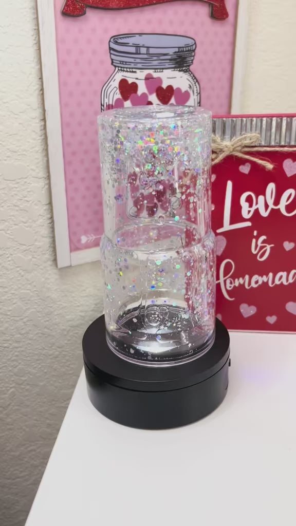 Blank 18oz Snowglobe Glitter Tumbler